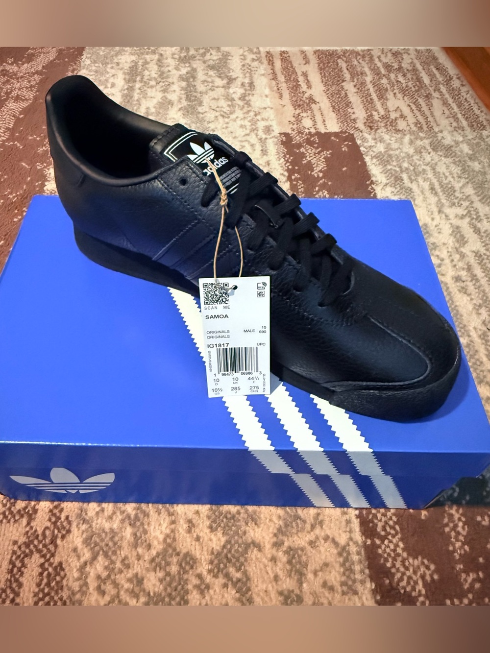 adidas Samoa Black Leather Sneakers